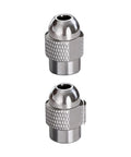 Two silver knurled collets from Replacement Collets And Nut Set For Rotary Tools Eight Copper Slotted Collets And Two Silver Collets Handy DIY Kit