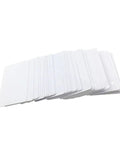 Top Shelf Blank Id Cards Ready To Roll With Butter Smooth Dual Sided Printing For Epson And Canon Printers Bulk High Volume PVC Badge Stock Official CR80 in a stack.