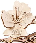 Wooden 3D Butterfly Puzzle Construction Set, Interlocking Mechanical Model With Clicking Assembly, Durable Craft Kit For Kids And Adults, Includes Illustrated Tutorial In 11 Languages And Fascinating Gear Motion.