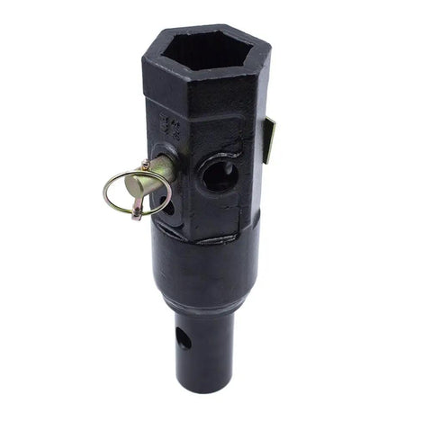 Heavy Duty 2 Inch Female Hex To 2 Inch Male Round Auger Shaft Adapter, 12 Inch Long, 17 Pound Construction