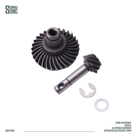 Stainless Steel Bevel Gear Set For AR44 RC Cars 30 Tooth 8 Tooth Heavy Duty Axial AR44 Compatible, top view with washers.