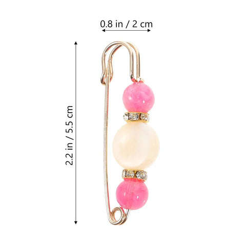12 Piece Heavy Duty Alloy Waist Adjustment Pins To Fix Baggy Jeans And Bulkier Sweaters Metal Safety Brooch Clip with decorative beads.