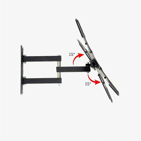 Universal Desk TV Stand With 360 Degree Rotating Wall Mount Bracket For Flat Screens showing 15 degree rotation feature and sturdy frame.