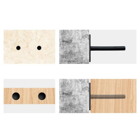Built Tough T Shaped Wall Bracket Premium Silver Shelf Support Invisible Anti Rust Metal Partition Hanger mounted on various surfaces.