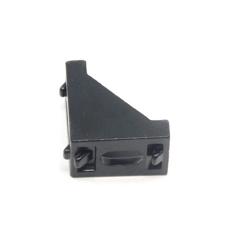 20 Piece 2020 Series Aluminum Corner Brackets Set With M5 Screws Nuts And Allen Key 2 Hole Right Angle Brackets Black Finish For 6mm Slot Aluminum Extrusion Heavy Duty 28x28x20mm Hardware Kit black aluminum corner bracket, front view