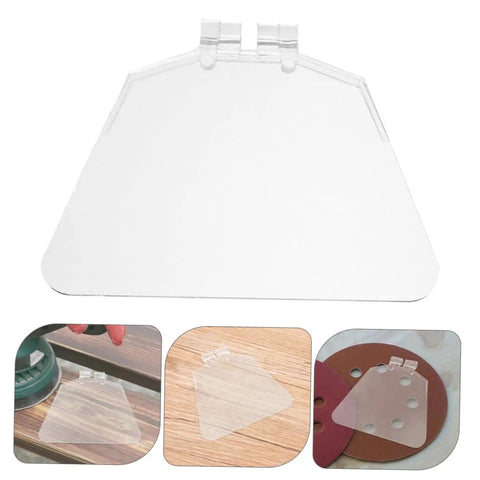 6 Pack Bench Safety Guard Panels, easy install protective covers for angle grinders and bench machines, shown transparent on wood surface