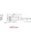 Technical diagram of NJK-5002C Hall Effect Proximity Sensor NPN NO 3 Wire DC 6-36V with dimensions in millimeters