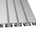 Top Tier 15X120 Aluminum Extrusion Profile With Sleek Anodized T Slot Grooves For Smooth CNC Axis Mounting and Badass 3D Printer Workbenches Built From Heavy Duty 6063 Alloy Stock showing detailed grooves.