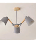 Slick Vintage Wood And Metal Adjustable Pendant Light With E27 Socket Dope Hanging Dining Lamp For Modern Home Setup Natural Soft Glow Non Glare Suspension Fixture Solid Upgrade For Any House in grey and wood finish.