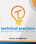 Logo of Technical Precision with the tagline 'Bringing Energy to Life' and EPA Est. No 97601-FL-1