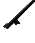 Built Tough Aluminum Handrail Grab Bar 12 Feet Long With Secure Mounting Brackets And Matte Black Powder Coated Finish, side view.
