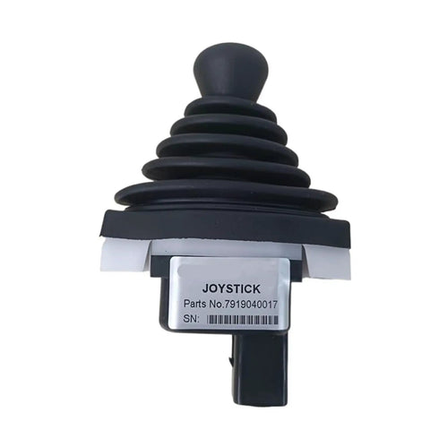 Heavy Duty Excavator Replacement Joystick Assembly Part Number 7919040017 For Forklift Heavy Machinery Controls Durable Hydraulic Control Lever One Color Finish, top view with label.