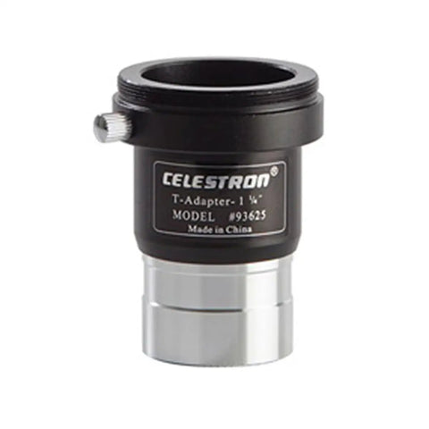 Universal 1.25 Inch T Adapter for DSLR and SLR cameras, silver and black, ideal for astrophotography, fits most telescopes.
