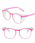 Women Safety Glasses With Side Shields Anti Fog Eye Protection For Nurses Adults Blue Light Blocking UV Shield Pink Comfortable