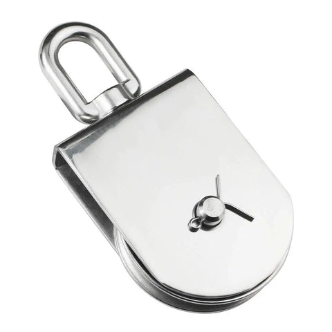 M75 Lifting Single Pulley With 1322 Lbs Load Capacity Beefy Stainless Steel Heavy Duty Swivel Rope Pulley Block 75mm Pulley