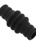 Heat Resistant Steam Wand Guard Sleeve for Espresso Machines, black silicone insulator, grooved design, protects from burns.