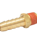 2 Pack Brass Air Hose Barb Fittings Adapter Set Three Eighths Inch Barb To One Quarter Inch NPT Male Pipe Connectors With Sealant