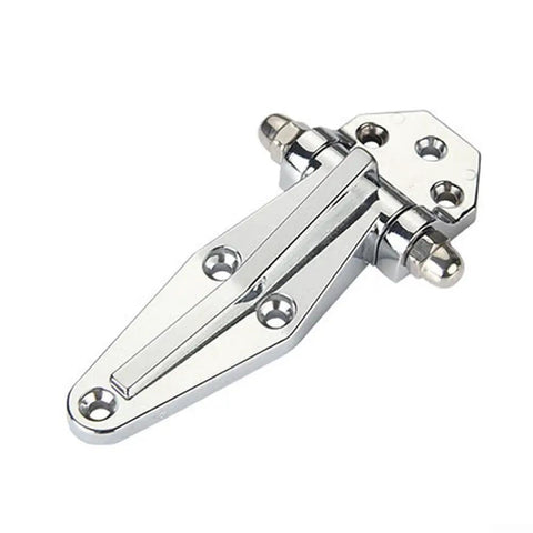 4 Inch Zinc Alloy Self Closing Cabinet Hinge For Cold Storage And Ovens With 180 Degree Hold Open Feature, shiny surface detail.