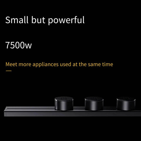 Hassle Free Wall Mounted Power Track Strip Featuring Slide Rail Sockets, Zero Drill Installation For Kitchen Or Bathroom, Smart Switch With Led Indicator, 90 Cm Modern Residential Electrical Upgrade showing 7500w capacity.