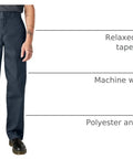 Original Straight Leg Work Pants Built Solid As A Rock With The Roomy Big And Tall Fit Stone Cold Durable Polyester Cotton Blend Resists Wrinkles And Grease Spills Perfect For The Job Site Or Daily Office Hustle Navy Shade front view showing relaxed fit with tapered legs.
