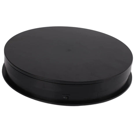 Premium 360 Degree Rotating Turntable Display Stand For Jewelry, Watches, And Digital Products Featuring Smooth Quiet Spin And Energy Saving LED Lighting, black