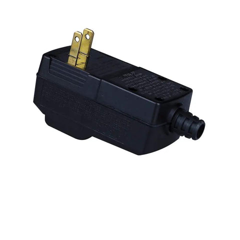 Black Replacement Plug Assembly With 2 Prong Wires 15 Amp Waterproof Electrical End For Pool Pump And Power Washer GFI