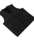 Electric Heating Vest For Outdoor Work And Adventures Adjustable Three Level Temperature Control Lightweight Breathable Fabric Machine Washable Ideal For Fishing Hiking Camping And Cold Weather Gear black front view