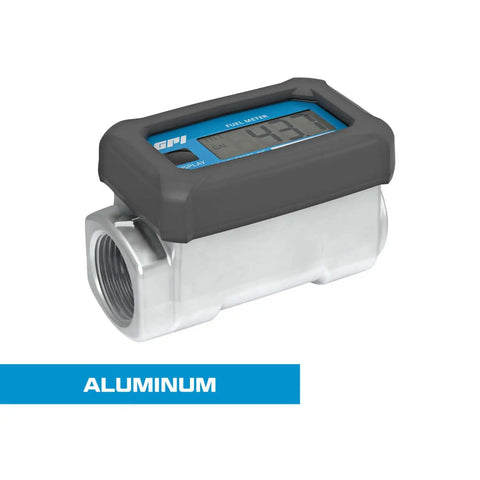 Turbine Fuel Flow Meter Kit With Aluminum Body, Battery Powered Digital Display, Reads 3 To 30 GPM