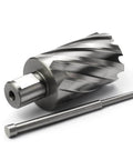 Annular cutter and pilot pin; Weldon shank, 1-1/2 in dia, 2 in depth