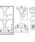 Technical diagram of Door Retainer Catch Kit For Camper RV Motorhome Caravan Accessory Made From Durable Nylon PA66 Plastic
