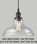 Glass Dome Pendant Light Dimmable Hanging Fixture For Kitchen Island And Dining Areas with oil rubbed bronze finish