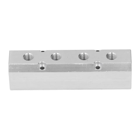 Aluminum Pneumatic Manifold Block 40x40mm With G1/2 Inlet And G1/4 Outlet For Factory Automation And Auto Repair, front view