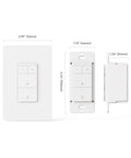 Dimensions of Smart Ceiling Fan Control With Dimmer For Light, 2.4GHz WiFi Only, Neutral Wire Required, Single Pole Fan And Light Switch