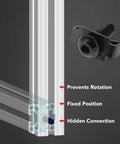 1/4-20 End Fastener And Screw Hardware Combo For Aluminum Extrusion T Slot 90 Degree Joint Connector Kit detail view