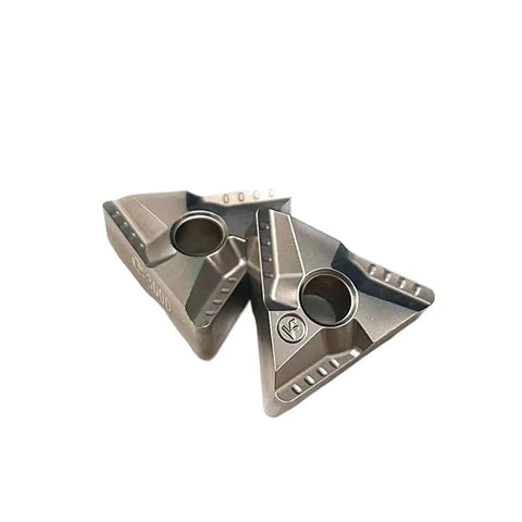 Top Tier Carbide Turning Inserts For Hard Steel Parts 10 Pack TNMG160404R-VF, durable metallic cutting tools, close-up view.