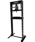 Front view of Beefy 6 Ton Hydraulic H Frame Shop Press With Adjustable Height Heavy Duty Garage Floor Tool.