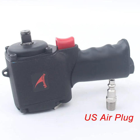 Heavy Duty Half Inch Mini Pneumatic Impact Wrench Air Powered Spanner Delivering 11000 Rpm Knockout Force For Grease Monkey Whip Repairs And Street Rod Builds with US air plug.