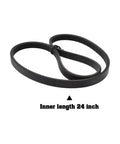 Two Lathe Drive Belt Replacement Belts For Mini Wood Lathe 65345, 24 Inch Internal Length, 4 Rib, Durable Rubber looped view