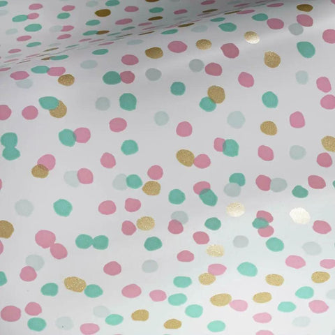 Pink And Blue Glitter Confetti Peel And Stick Wallpaper Sample For Quick, No Fuss Decor, seen in a detailed pattern close-up