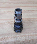 Single pilot-operated pressure relief valve DB20K2-12/100XYV 100 bar hydraulic safety regulator for industrial systems, front view.
