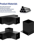 Beefy Heavy Duty Pergola Brackets Kit For 4x4 Lumber With 3-Way And 4-Way Corner Brackets, made from galvanized steel, shown in close-up.