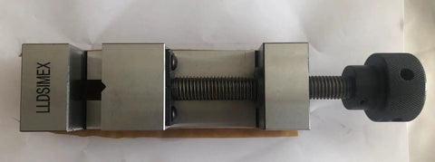 Precision Toolmakers Vise Grinder With Dead On Center Flat Tongs For Surface Grinding Milling And Edm Rig, top view, steel, 48mm jaw width.