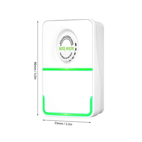 3 Pack Energy Saving Electricity Device With Smart Voltage Stabilizer Surge Protector, compact white design with indicator.