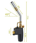 High Intensity Propane Torch Head With Adjustable Flame And Self Ignition Portable Hand Trigger Start - side view