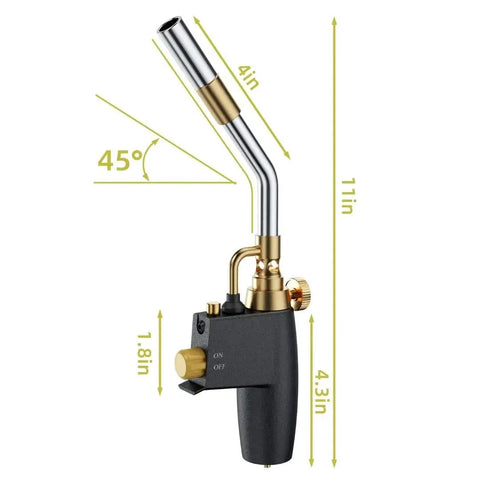 High Intensity Propane Torch Head With Adjustable Flame And Self Ignition Portable Hand Trigger Start - side view