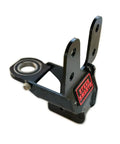 Bombproof Heavy Duty Sector Shaft Brace With Track Bar Reinforcement Bracket For Jeep Wrangler And Gladiator, side view with black powder coat finish.