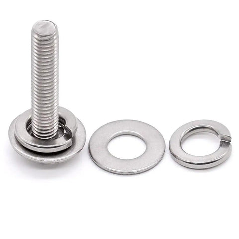 304 Stainless Steel Flat Washers and Lock Washers Set Built to Last, hardware with bolt, showcasing flat and lock washers
