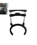 Universal Adjustable Coffee Dripper Stand With Sturdy Filter Cup Holder For Pour Over Brewing Featuring Solid Grip Base and Straight Fire Build, black metal and plastic.