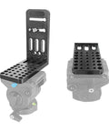 Built Tight Double Cheese Plates For Dslr Cameras With Straight Up Secure 1/4 And 3/8 Inch Screws Rock Solid L Bracket Mount on tripod