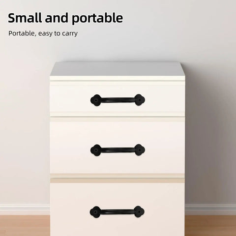 Dresser with Vintage Metal Drawer Pulls Three Piece Set, Rustic Black Alloy Cabinet Handles installed.